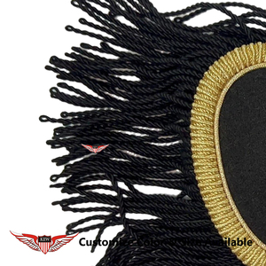 Epaulette Negro y Dorado con Flecos, Accesorio de Disfraz, Epaulette con Flecos Estilo Napoleón Francés - Product Image 3