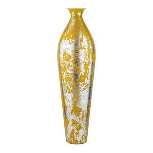 Luxury Handmade Metal Floor Vase Yellow Silver Finish Coastal Design Eco-Friendly Wedding Decorative Accent for Living Room Home - Product Image 4