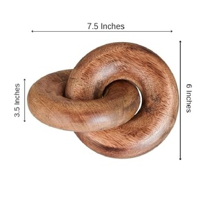 Escultura abstracta de nudo de madera, decoración moderna, pieza de arte de madera maciza hecha a mano, adorno minimalista orgánico para interiores del hogar. - Product Image 1