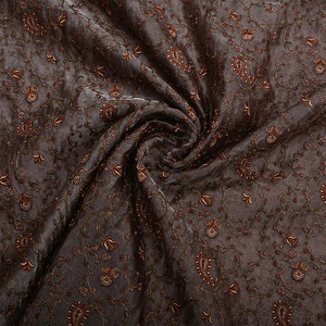 Tela de Bordado Premium con Textura de Malta, Tela de Poliéster Suave con Malla de Georgette y Encaje, Estampado Floral, Tela de Diseño para Vestidos de Novia - Product Image 5