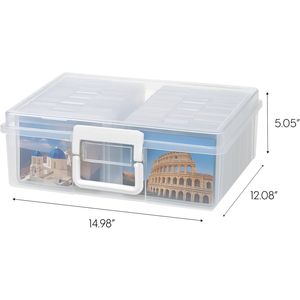 2-Pack Picture <b>Storage</b> <b>Box</b> with Handle 16 Inner Cases <b>Paper</b> & Media Organizers - Product Image 2