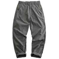 Celana Kasual Pria Model Tapered Fit Anti Air Cepat Kering Bahan Polyester dengan Saku Samping Pinggang Sedang Kancing Depan Ringan untuk Musim Panas