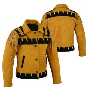 Custom Logo & Size Breathable Winter Western <b>Leather</b> Wear for Men Fringe Casual Loose Comfortable <b>Suede</b> <b>Jacket</b> - Product Image 5