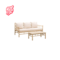 Table basse pliante HAPRO carrée en bambou couleur naturelle, design traditionnel, mobilier d'extérieur pour GT 718