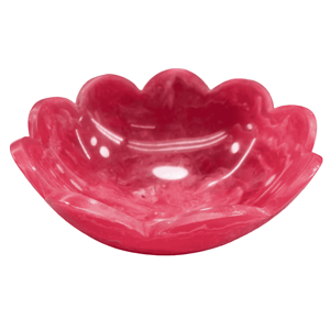 Tazón de Resina Rosa para Servir, Novedoso Plato Decorativo para Frutas con Borde Festoneado y Adornado con Cuentas - Product Image 5