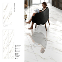 Dalles de sol et de mur en porcelaine grand format California Ice 600x1200mm, 12mm d'épaisseur, antidérapantes, brillantes et polies