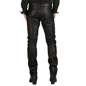 Pantalones de Cuero de Diseño para Hombre, Ropa de Moda Personalizada, OEM ODM, Pantalones de Cuero Genuino, Calidad de Fabricación Premium - Product Image 2