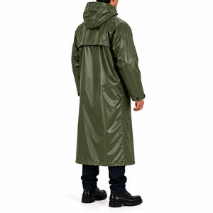 Impermeable Largo para Hombre, Chaqueta de Lluvia para Exteriores, Gabardina de Color Sólido, Impermeable Industrial Personalizado al por Mayor - Product Image 4
