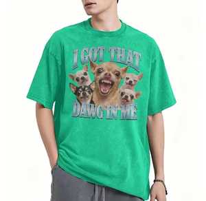 <b>Men's</b> Short Sleeve O-Neck T-Shirt With Chihuahua Dog Print Casual Wear Regular Fit Cotton Jersey Fabric - Product Image 1