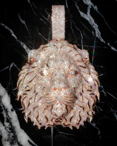 Novedad en Joyería Hip Hop: Colgante de Cabeza de León Personalizado con Moissanita, Cadena Cubana, Colgante VVS S925, Colgantes de Animales - Product Image 2