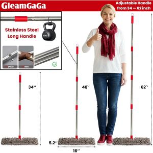 Dual Sided Flip <b>Mop</b> 62 Extendable Handle with 4 Wet/Dry Use Washable Pads Flat Dust <b>Mop</b> for Floor Cleaning - Product Image 3