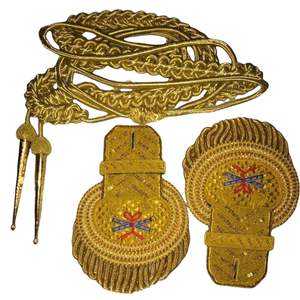 Nouvelles épaulettes de fanfare 2026 en soie jaune avec franges – Modèle GOLD - Product Image 5