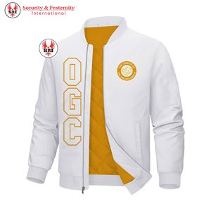 Veste bomber brodée pour femme de l'Ordre du Cercle d'Or |   Veste bomber en satin sur mesure pour femmes, brodée OGC Masonic - Product Image 1