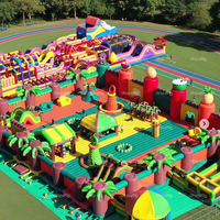 Structure gonflable commerciale d'extérieur en PVC certifiée EN14960, capacité 50 personnes, équipement de divertissement pour parc de loisirs et de saut