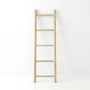 Escalera Decorativa de Madera de Teca, Soporte para Toallas y Mantas, Hecho a Mano en Bali, Mueble Decorativo para Interiores del Hogar - Product Image 1