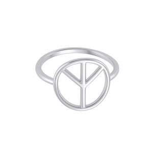 Trendy Elegant Luxury Peace <b>Sign</b> Ring 925 Sterling Silver Boho Dainty Statement Minimalist Engagement <b>Wedding</b> Jewelry For Womens - Product Image 2