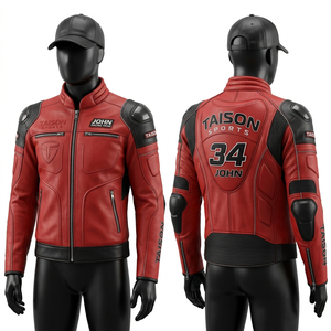 <b>Mens</b> 1 2mm Cowhide Leather Motorbike <b>Jacket</b> 950 GSM Blue Black <b>White</b> Panel Design Custom Logo <b>Men's</b> <b>Jackets</b> - Product Image 4