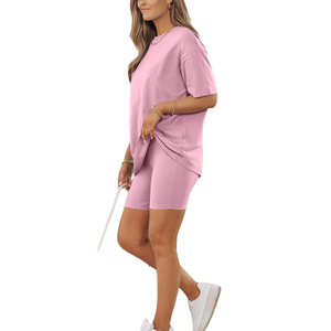 Women's Sets Oem Service Set <b>Light</b> Weight Solid Color Fashionable Wear Daily To Use Oversize Short Set For Women's - Product Image 5