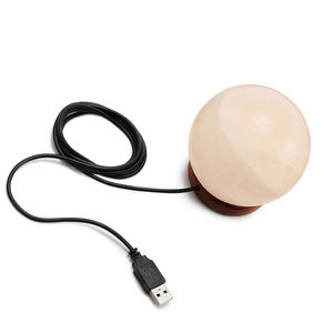 Lampe de sel de l'Himalaya pleine lune, grande taille, sculptée à la main, couleur naturelle, globe au toucher réel pour la décoration intérieure - Product Image 1