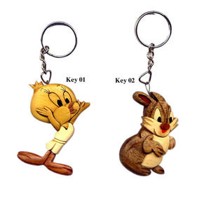 Cadeaux en bois, porte-clés, anneau, porte-clés vintage artisanal provenant d'une usine du Vietnam pour cadeau de Noël et souvenir, prix bas - Product Image 1