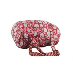 Sac de voyage léger et luxueux en coton 100% matelassé, style bohème floral fait main, imprimé indien au bloc, idéal pour les escapades de week-end - Product Image 6