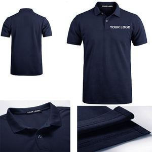 Camisetas de golf de algodón de punto con logotipo personalizado para hombre, camisetas de polo de golf de poliéster de corte informal de secado rápido, polos de talla grande para hombre - Product Image 2