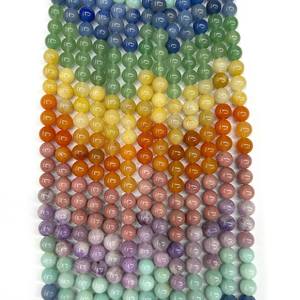 Cuentas redondas de piedras preciosas naturales mixtas de amazonita, rodonita, jade y aventurina para la fabricación de joyería. - Product Image 6