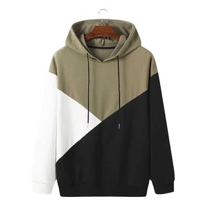 Sweat-shirt à capuche pour homme, color-block, coupe ample, tricoté, décontracté, pour l'automne, coupe classique, design personnalisé - Product Image 1