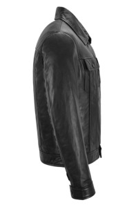 Custom 100% Genuine Black Napa Leather Elvis Presley Leather <b>Jacket</b> Mens Retro Rockstar Soft Leather <b>Trucker</b> <b>Jacket</b> ODM/OEM - Product Image 2