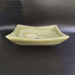 Afghan Green Onyx Modern Square Shaped Luxury Bathroom Sink <b>Basin</b> for Wall Cladding & Kitchen Use Wholesale Supplier Exporter - Product Image 3