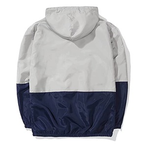 Mens Hooded <b>Windbreaker</b> Jacket Color Blocking Orange <b>Black</b> Zipper Closure Casual Outdoor Sport Autumn Spring Windproof Polyester - Product Image 2