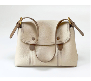 Mini sac à bandoulière en cuir pour femmes, style minimaliste à la mode avec fermeture à bouton pour un usage quotidien, 32x21x12cm - Product Image 4