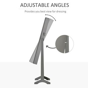 "Lockable <b>Grey</b> Jewelry <b>Cabinet</b> with Full-Length Mirror & 4 Adjustable Angles-Floor Standing Organizer" - Product Image 5