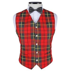 Gilet à carreaux écossais pour homme, coupe ajustée, style vintage, pour mariage, fête, décontracté, veste sans manches pour homme - Product Image 1