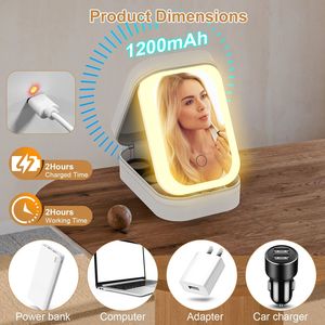 Borsa per il Trucco LED Ricaricabile Portatile con Luce a 3 Colori, Luminosità Regolabile, Specchio Cosmetico Impermeabile per Viaggi - Product Image 5