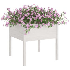 Jardinera de Madera de Pino Blanca Sólida, 27.6 x 27.6 x 27.6 Pulgadas, Macetas y Jardineras Resistentes y Duraderas - Product Image 3