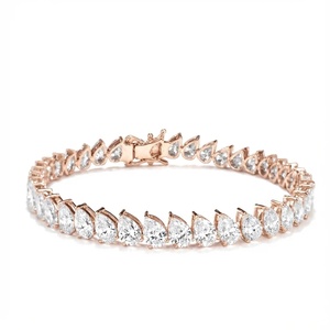 Bracelet en diamant de tennis en forme de poire inclinée - Or 9k, 14k, 18k - Product Image 3