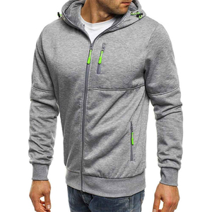Sweat-shirt à capuche zippé noir personnalisé pour homme, veste décontractée à capuche avec poches zippées, automne-hiver et tenue décontractée - Product Image 5