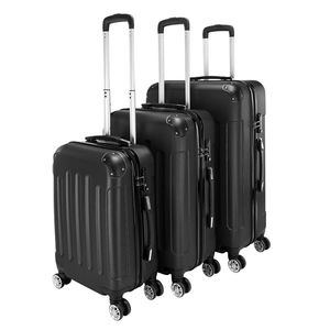 Portable 3-in-1 ABS Trolley Suitcase in Black 20\" 24\" 28\" Sizes - Product Image 2