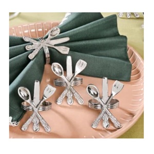 Porte-serviettes de table de luxe pour hôtel, anneau à serviettes en métal nickelé, vente chaude, décoration de table pour accessoires de restaurant - Product Image 1