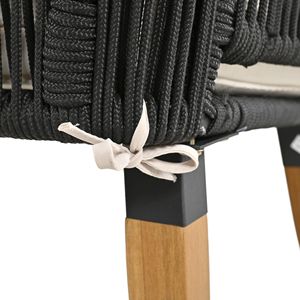 K & K Set di mobili da giardino da esterno in legno di Acacia nero e Beige finitura tavolo da Bar fresco secchio di ghiaccio sedile profondo due sgabelli per - Product Image 2