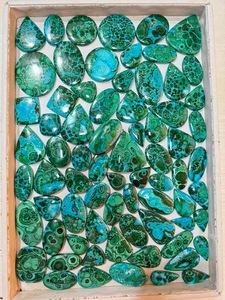 พลอยคริสโซโคลลา Malachite Cabochon ขัดธรรมชาติอัญมณีหลวมมากขายส่งสำหรับการทำเครื่องประดับอัญมณี chrysocolla - Product Image 3