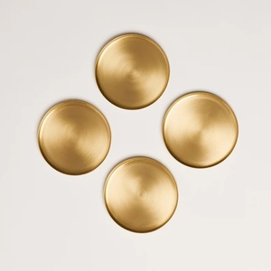 Imperial Hammered Brass <b>Coaster</b> Set Handcrafted Round <b>Drink</b> <b>Coasters</b> Heat Resistant Table Guard Luxury Barware Gift - Product Image 3