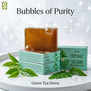 Savon artisanal à l'extrait de Moringa - Savon médicinal biologique fait main au lait de chèvre pour adultes - Product Image 2