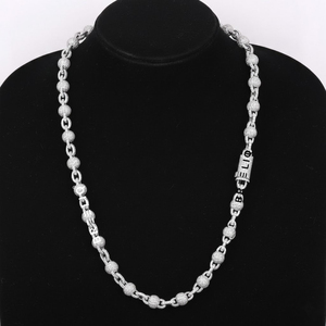 Trendy 925 Sterling Silver Moissanite Diamond 8 MM Link Chain Necklace with VVS Clarity Platinum and Gold Accent for Women <b>Men</b> - Product Image 1