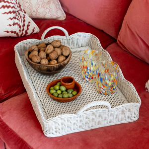 ถาดหวายทรงหอยเชลล์ขนาดใหญ่ถาดสำหรับตกแต่งโต๊ะกาแฟแบบพกพาถาดเสิร์ฟสำหรับห้องครัวของตกแต่งบ้าน - Product Image 1