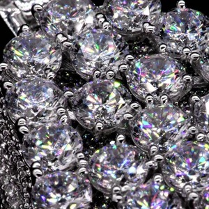 Iced Out Hamsa Hand Pendant Lab Grown Diamond Rose Gold 14k/18k Rhodium Plated <b>Necklace</b> for Women - Product Image 3