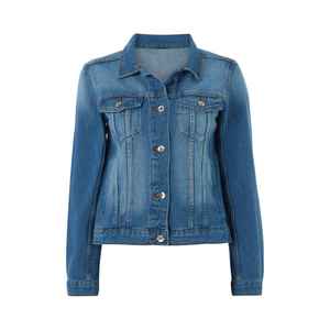 Chaqueta vaquera OEM para mujer, abrigo informal de otoño, chaqueta vaquera con botones, chaqueta vaquera oversize para damas - Product Image 5