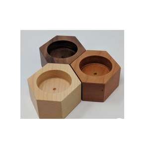 Porte-bougie rustique en bois naturel pour mariages, événements festifs, fêtes – Support à bougie moderne fait main pour la maison, restaurant, table - Product Image 1