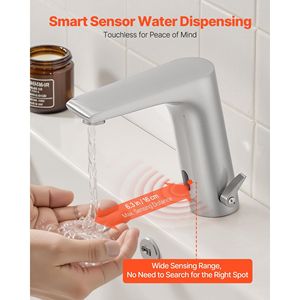 Rubinetto Automatico con Sensore di Movimento per Lavabo Bagno, Monocomando, Senza Contatto, Acqua Calda e Fredda Regolabile per Toilette - Product Image 2